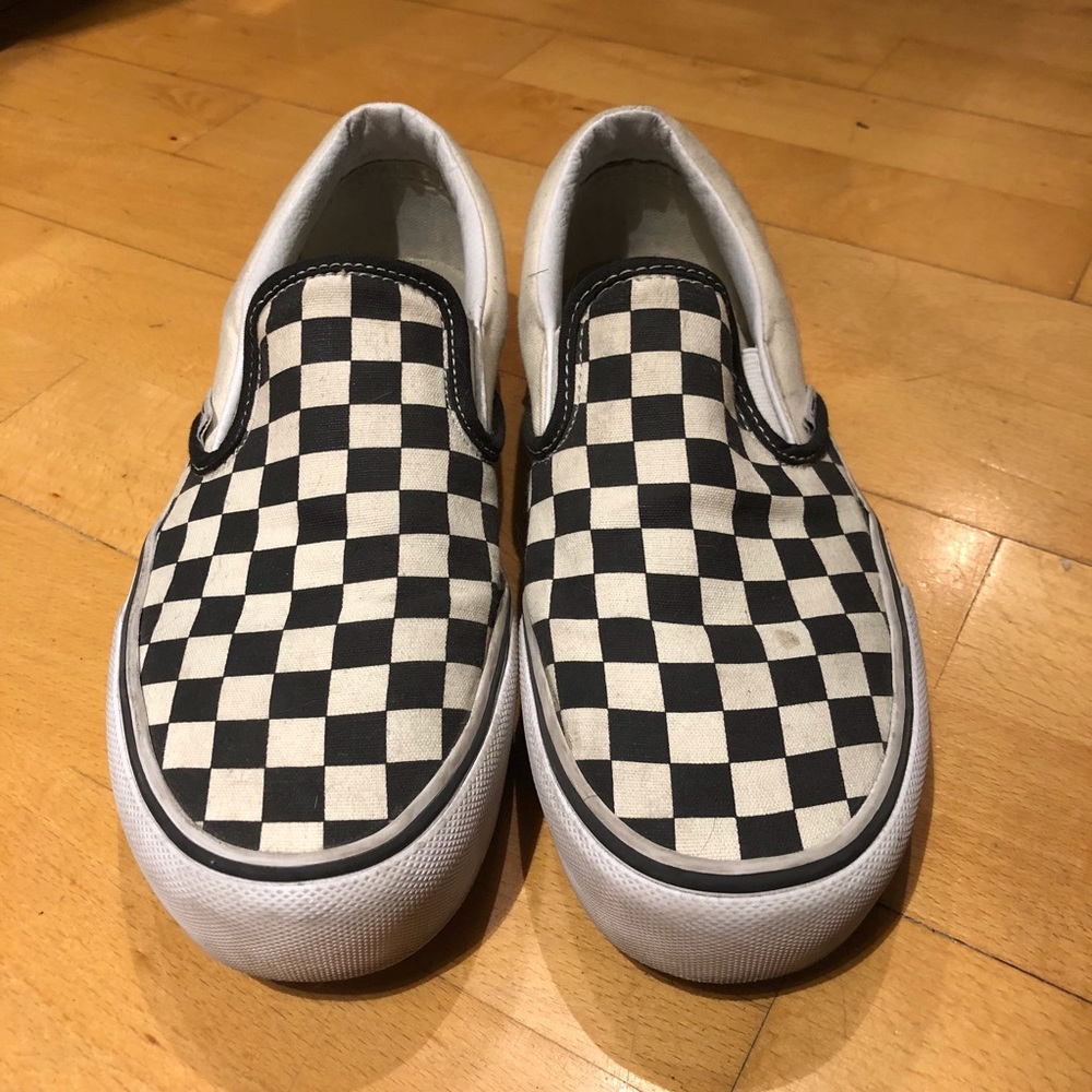 Checkered platform vans